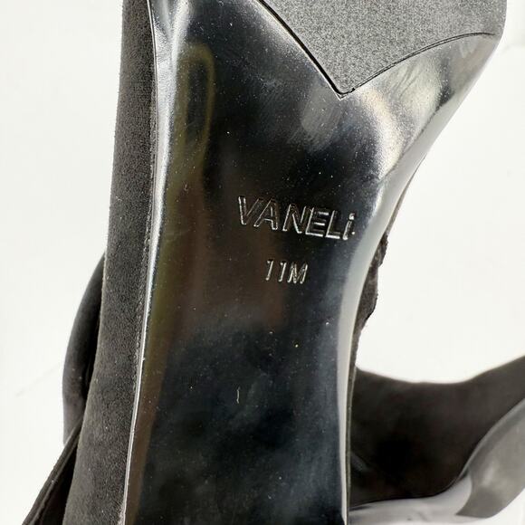 Vaneli Womens Sorina Tall Boots Size 11M Black Suede Slip On Flared Heel NIB - Picture 11 of 13